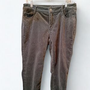 Picadilly Gray Embellished Courdouy Pants Women's Size 14